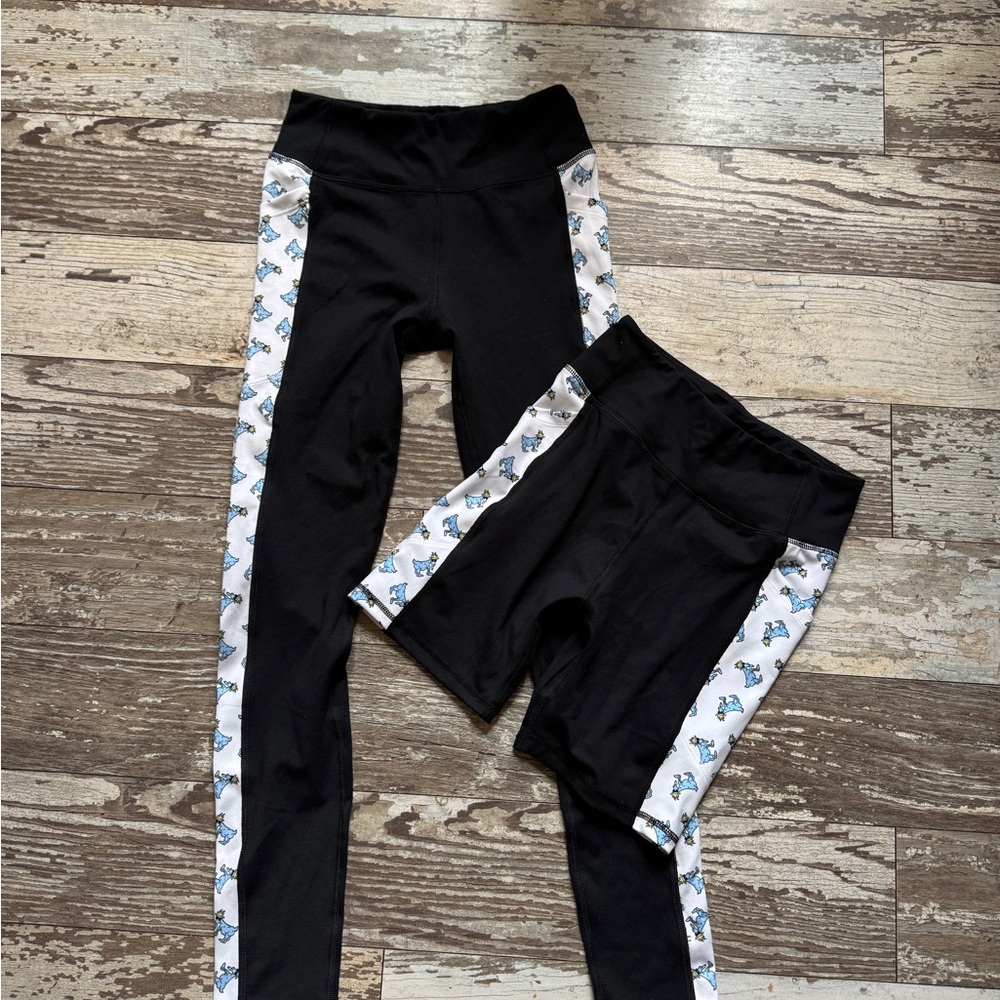 GOAT Xl Kids Black Leggings and Shorts Set